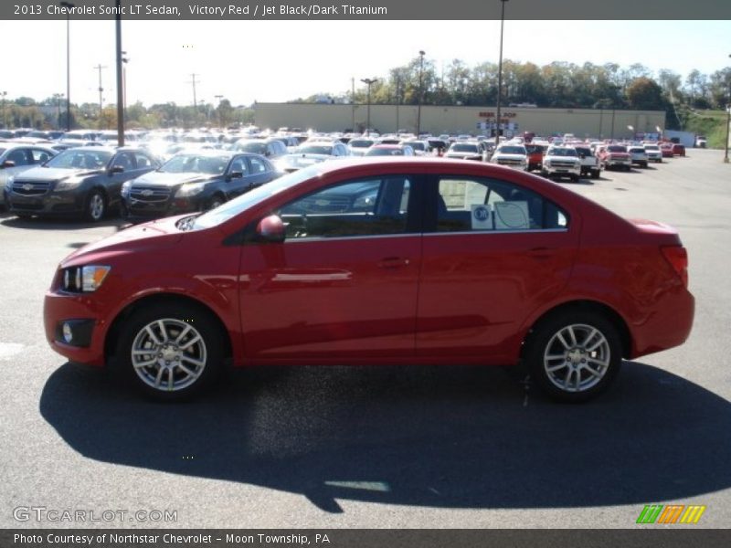Victory Red / Jet Black/Dark Titanium 2013 Chevrolet Sonic LT Sedan
