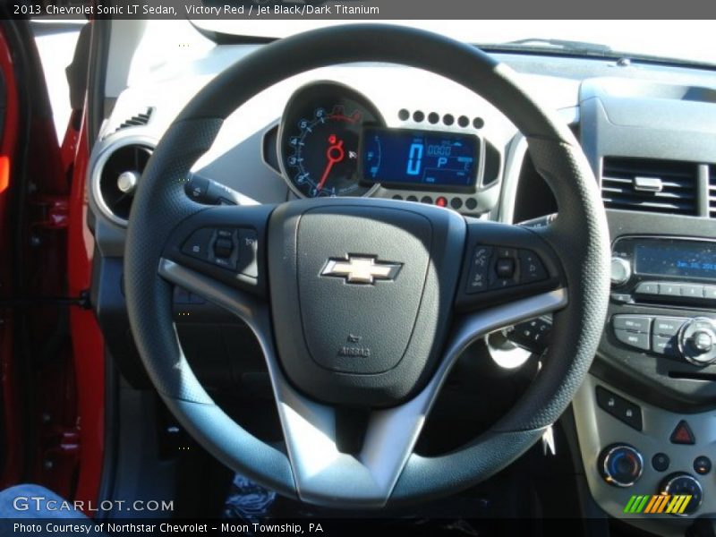 Victory Red / Jet Black/Dark Titanium 2013 Chevrolet Sonic LT Sedan