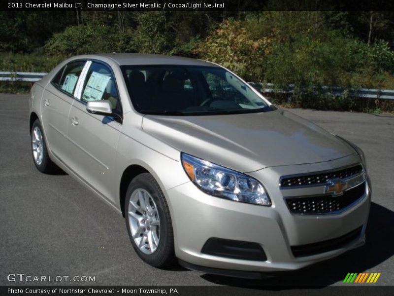 Champagne Silver Metallic / Cocoa/Light Neutral 2013 Chevrolet Malibu LT