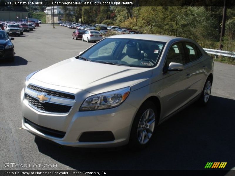 Champagne Silver Metallic / Cocoa/Light Neutral 2013 Chevrolet Malibu LT