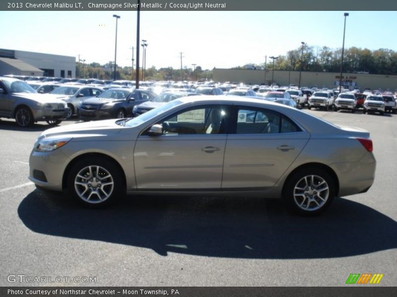 Champagne Silver Metallic / Cocoa/Light Neutral 2013 Chevrolet Malibu LT
