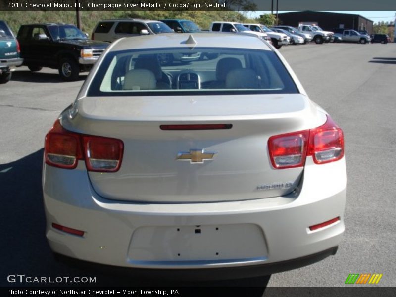 Champagne Silver Metallic / Cocoa/Light Neutral 2013 Chevrolet Malibu LT