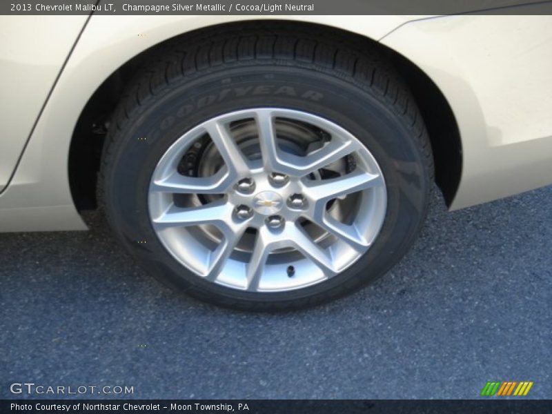 Champagne Silver Metallic / Cocoa/Light Neutral 2013 Chevrolet Malibu LT