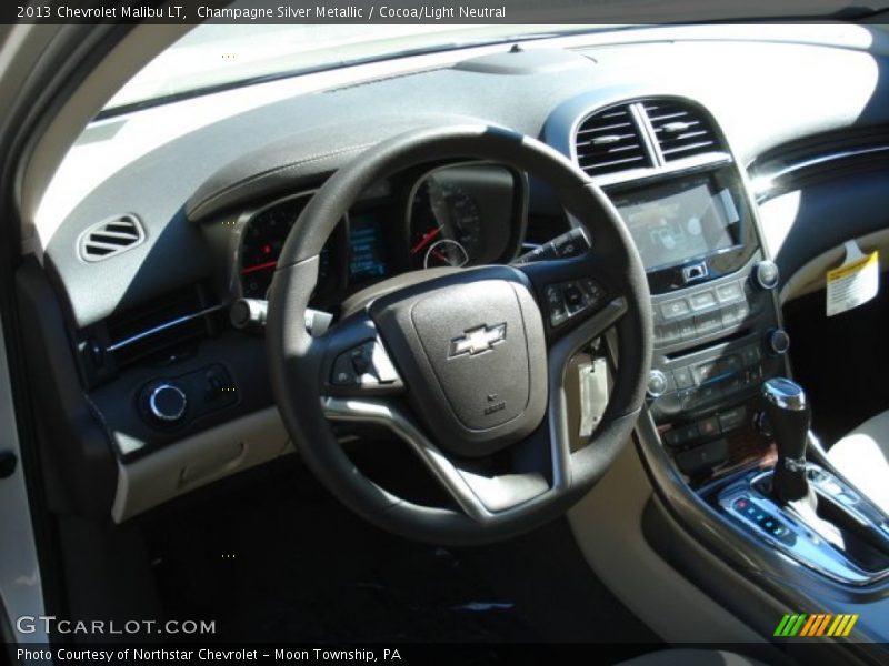 Champagne Silver Metallic / Cocoa/Light Neutral 2013 Chevrolet Malibu LT