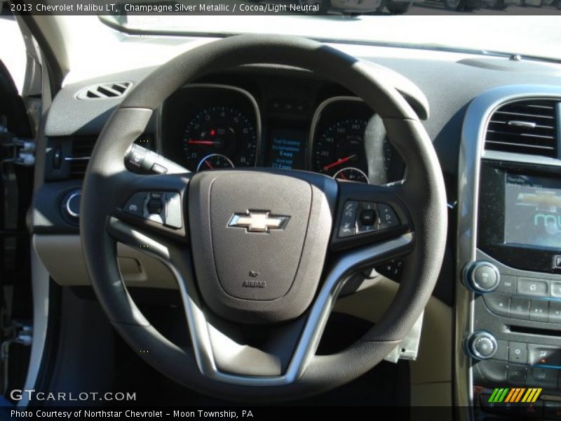 Champagne Silver Metallic / Cocoa/Light Neutral 2013 Chevrolet Malibu LT