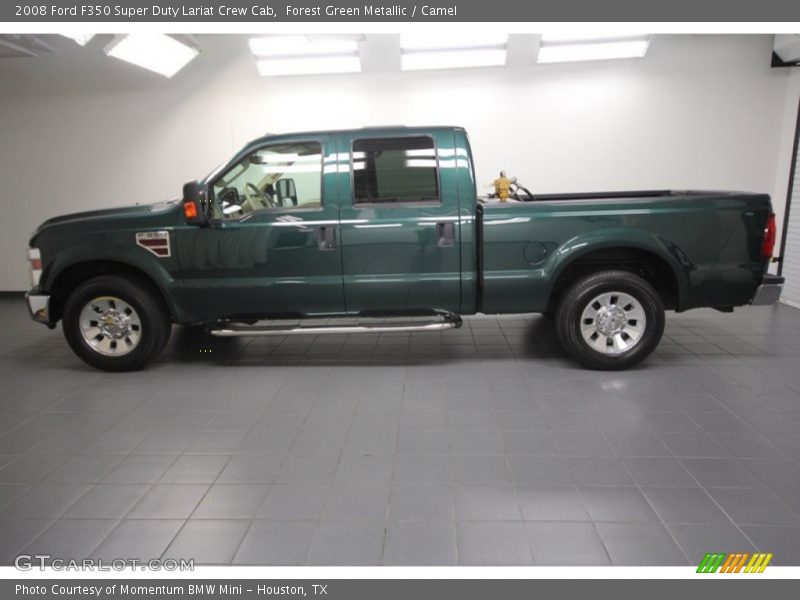 Forest Green Metallic / Camel 2008 Ford F350 Super Duty Lariat Crew Cab
