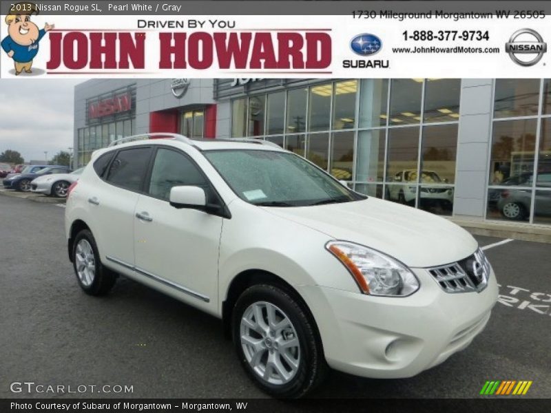 Pearl White / Gray 2013 Nissan Rogue SL