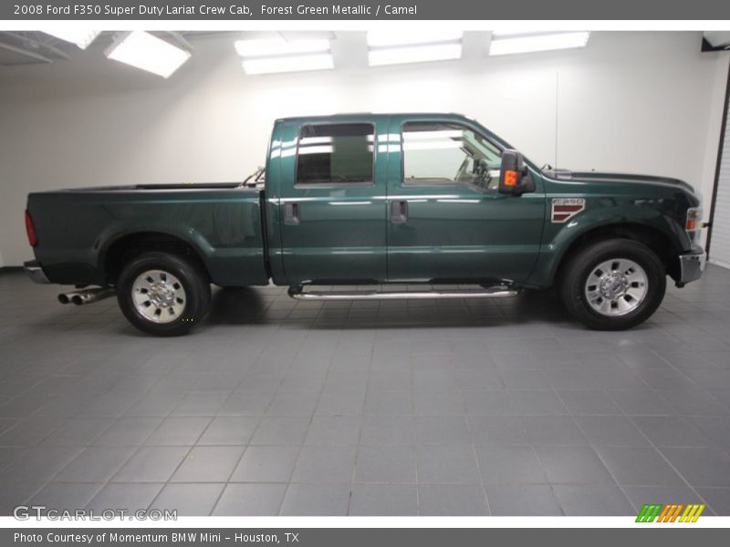 Forest Green Metallic / Camel 2008 Ford F350 Super Duty Lariat Crew Cab