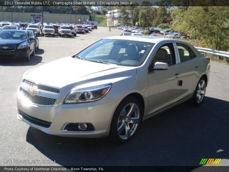 Champagne Silver Metallic / Cocoa/Light Neutral 2013 Chevrolet Malibu LTZ