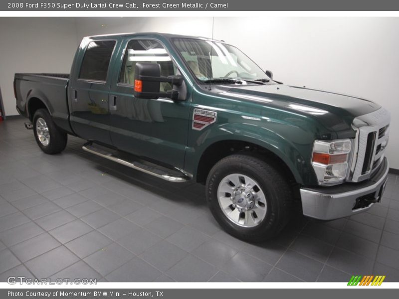 Forest Green Metallic / Camel 2008 Ford F350 Super Duty Lariat Crew Cab