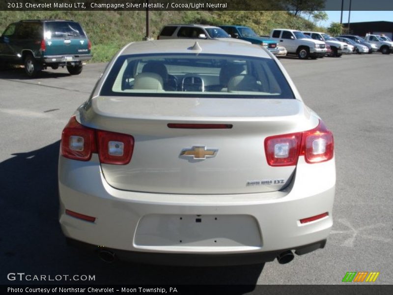 Champagne Silver Metallic / Cocoa/Light Neutral 2013 Chevrolet Malibu LTZ