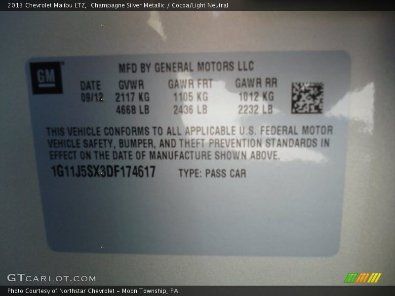 Champagne Silver Metallic / Cocoa/Light Neutral 2013 Chevrolet Malibu LTZ