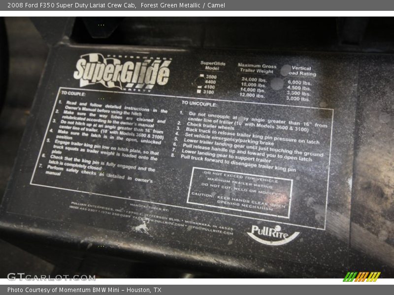 Forest Green Metallic / Camel 2008 Ford F350 Super Duty Lariat Crew Cab