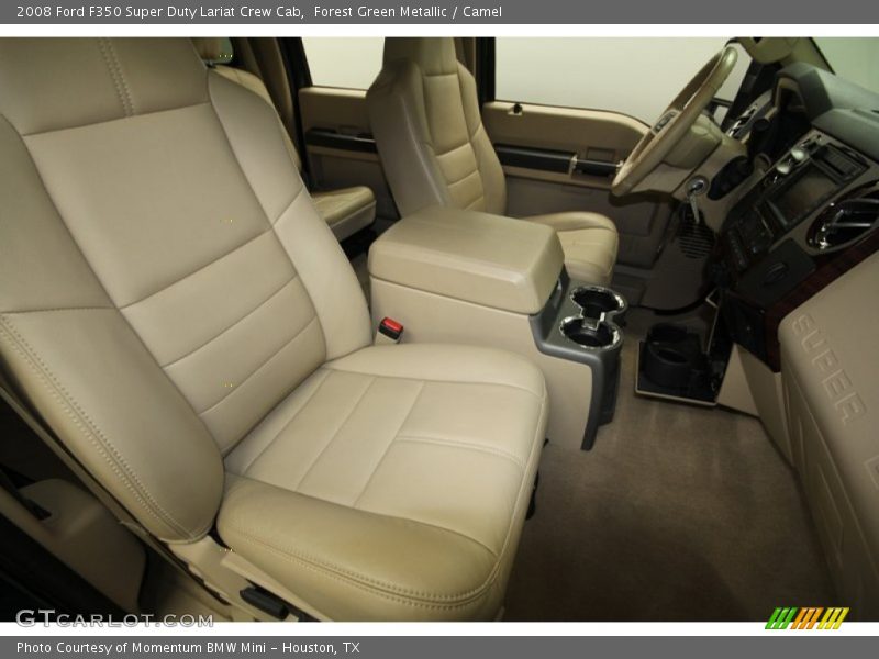 Forest Green Metallic / Camel 2008 Ford F350 Super Duty Lariat Crew Cab