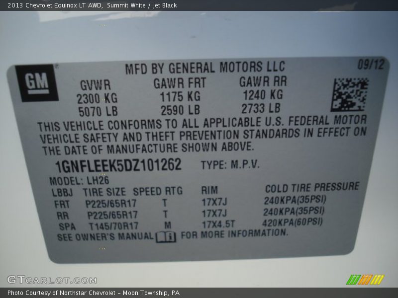 Summit White / Jet Black 2013 Chevrolet Equinox LT AWD