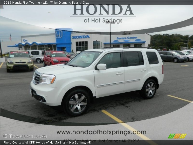 White Diamond Pearl / Gray 2013 Honda Pilot Touring 4WD