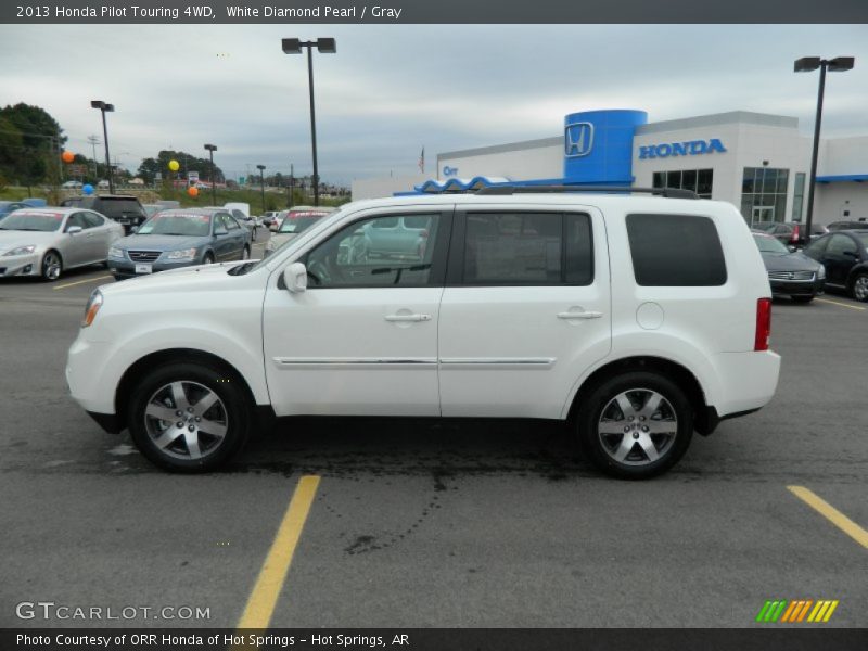 White Diamond Pearl / Gray 2013 Honda Pilot Touring 4WD
