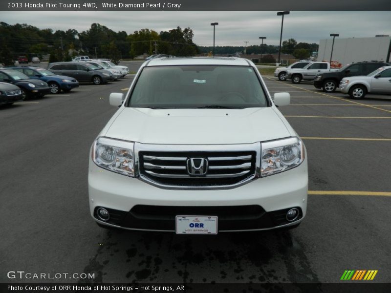 White Diamond Pearl / Gray 2013 Honda Pilot Touring 4WD