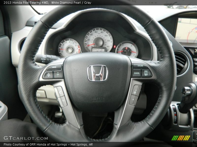 White Diamond Pearl / Gray 2013 Honda Pilot Touring 4WD