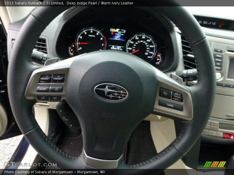 Deep Indigo Pearl / Warm Ivory Leather 2013 Subaru Outback 2.5i Limited