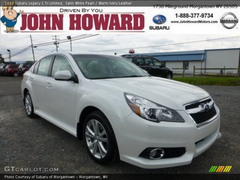 Satin White Pearl / Warm Ivory Leather 2013 Subaru Legacy 2.5i Limited