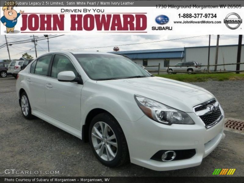 Satin White Pearl / Warm Ivory Leather 2013 Subaru Legacy 2.5i Limited