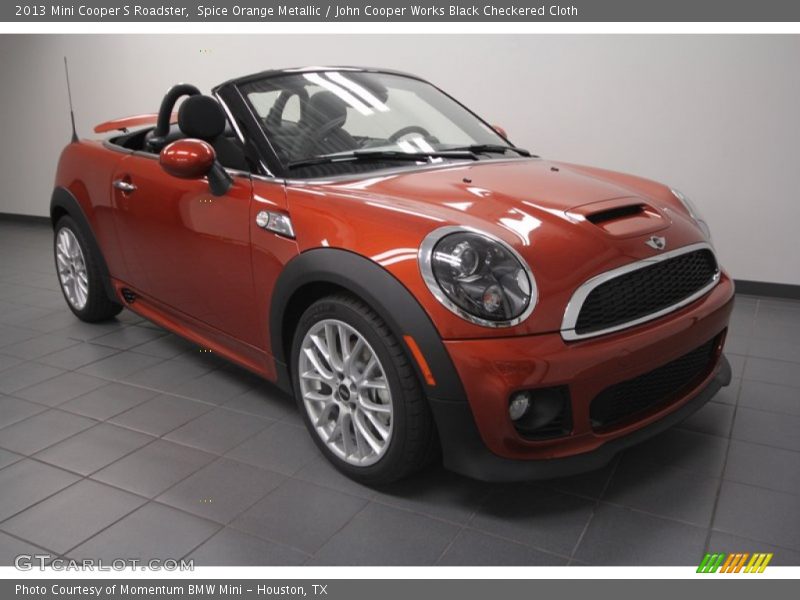 Spice Orange Metallic / John Cooper Works Black Checkered Cloth 2013 Mini Cooper S Roadster