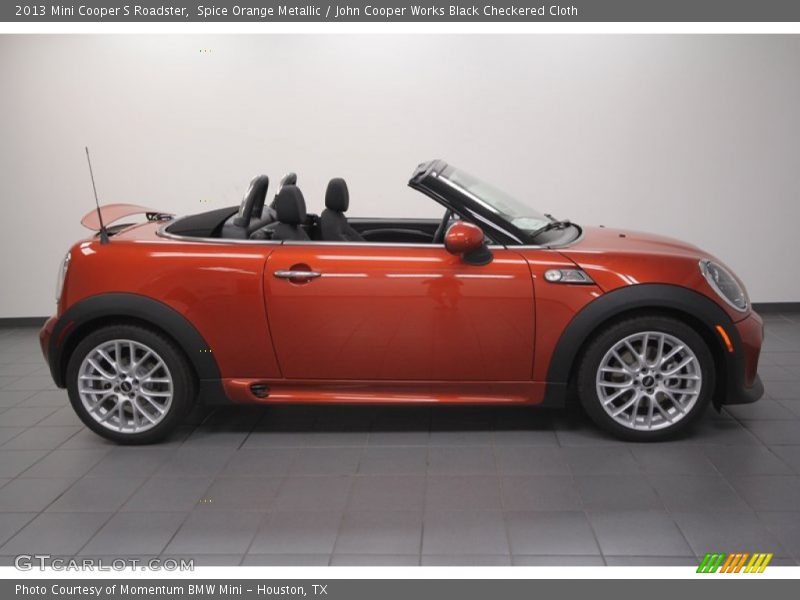 Spice Orange Metallic / John Cooper Works Black Checkered Cloth 2013 Mini Cooper S Roadster