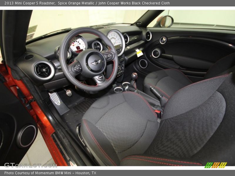 Spice Orange Metallic / John Cooper Works Black Checkered Cloth 2013 Mini Cooper S Roadster