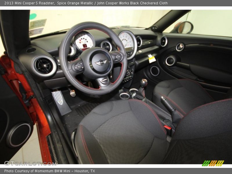 Spice Orange Metallic / John Cooper Works Black Checkered Cloth 2013 Mini Cooper S Roadster