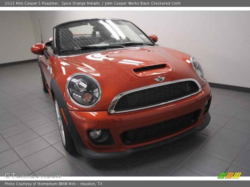 Spice Orange Metallic / John Cooper Works Black Checkered Cloth 2013 Mini Cooper S Roadster