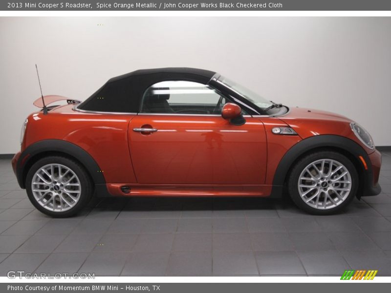 Spice Orange Metallic / John Cooper Works Black Checkered Cloth 2013 Mini Cooper S Roadster