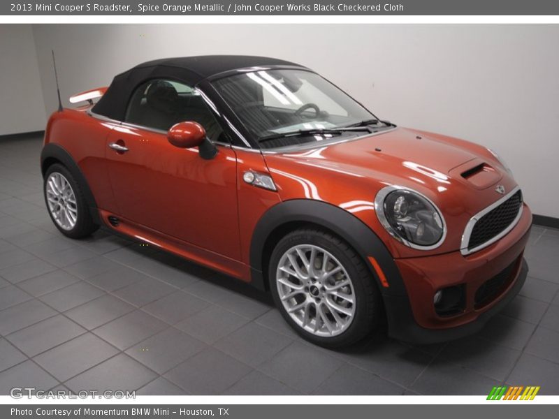 Spice Orange Metallic / John Cooper Works Black Checkered Cloth 2013 Mini Cooper S Roadster