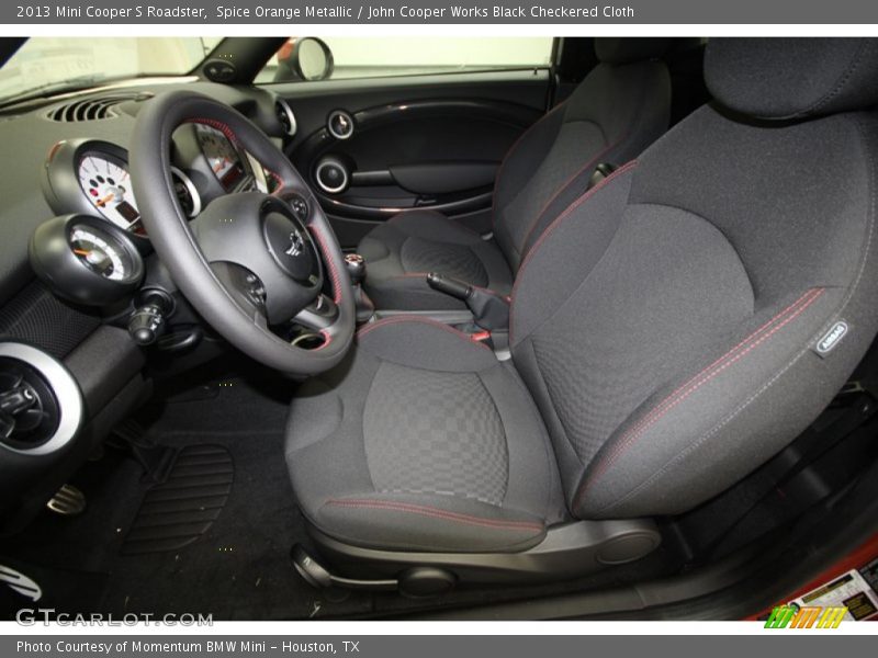Spice Orange Metallic / John Cooper Works Black Checkered Cloth 2013 Mini Cooper S Roadster