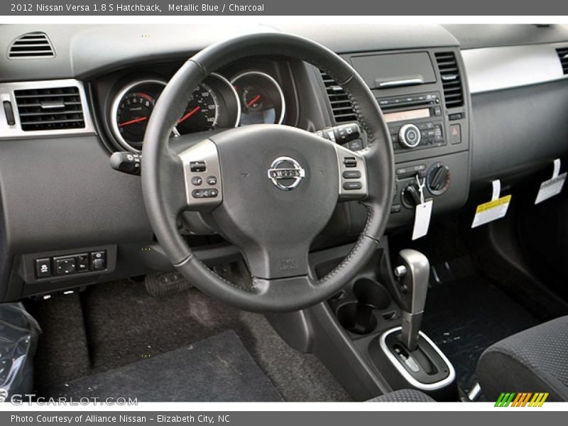 Metallic Blue / Charcoal 2012 Nissan Versa 1.8 S Hatchback