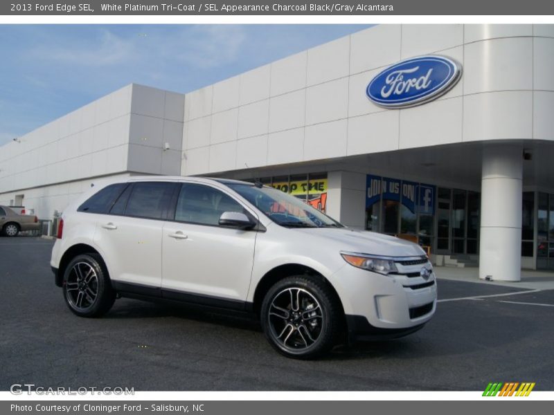 White Platinum Tri-Coat / SEL Appearance Charcoal Black/Gray Alcantara 2013 Ford Edge SEL