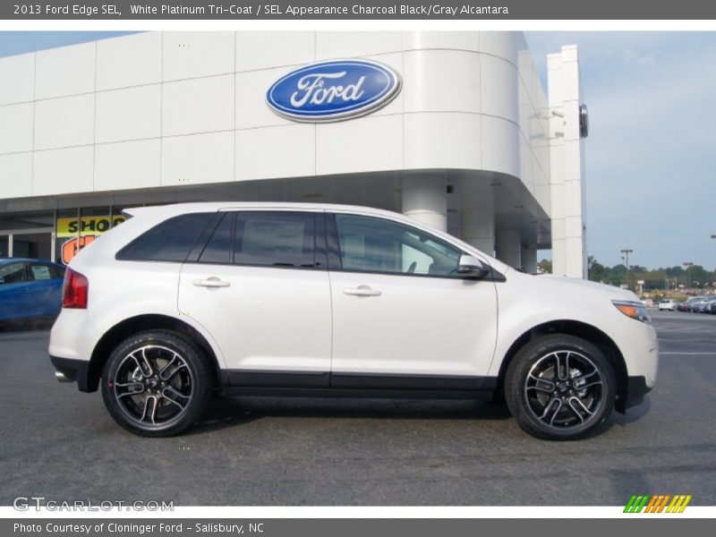 White Platinum Tri-Coat / SEL Appearance Charcoal Black/Gray Alcantara 2013 Ford Edge SEL