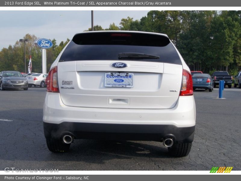 White Platinum Tri-Coat / SEL Appearance Charcoal Black/Gray Alcantara 2013 Ford Edge SEL