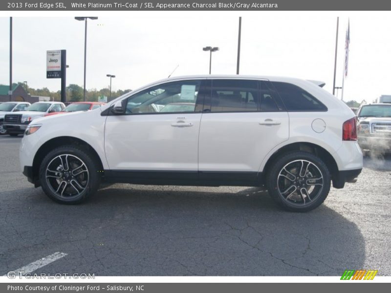 White Platinum Tri-Coat / SEL Appearance Charcoal Black/Gray Alcantara 2013 Ford Edge SEL