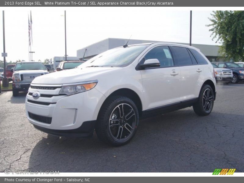 White Platinum Tri-Coat / SEL Appearance Charcoal Black/Gray Alcantara 2013 Ford Edge SEL