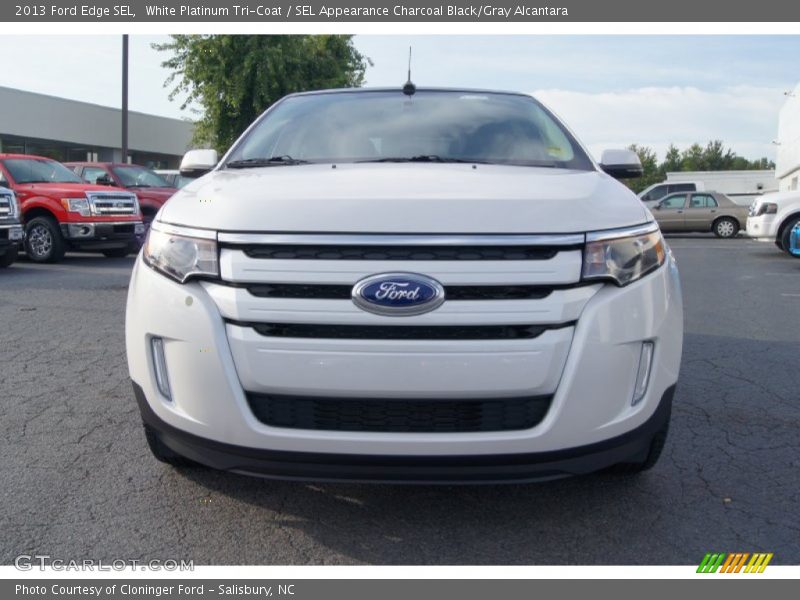 White Platinum Tri-Coat / SEL Appearance Charcoal Black/Gray Alcantara 2013 Ford Edge SEL