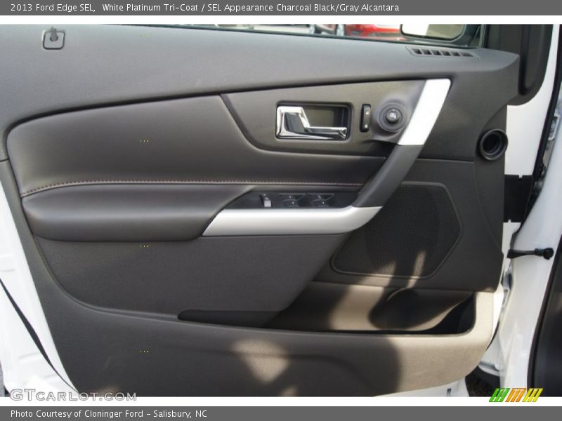 White Platinum Tri-Coat / SEL Appearance Charcoal Black/Gray Alcantara 2013 Ford Edge SEL
