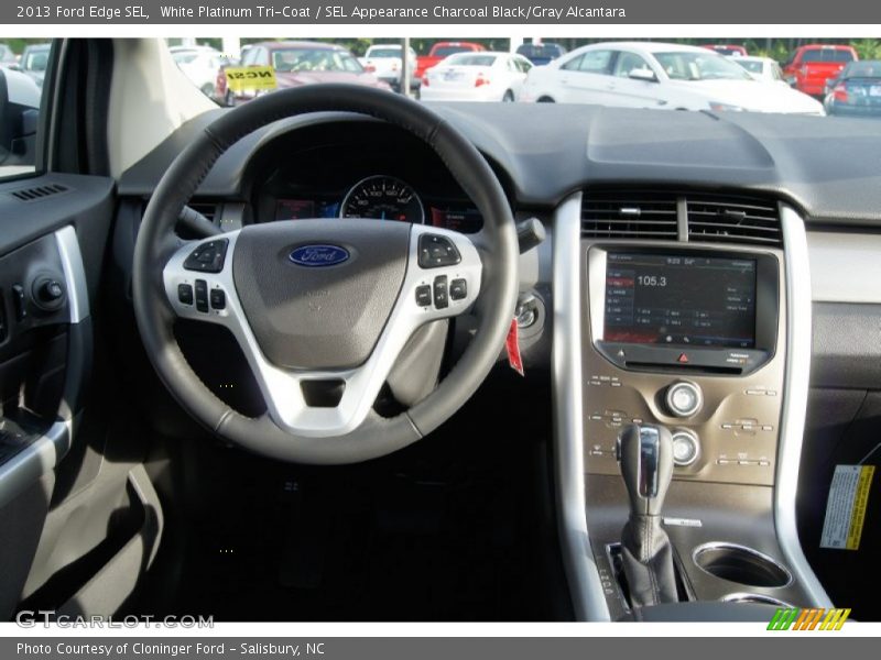 White Platinum Tri-Coat / SEL Appearance Charcoal Black/Gray Alcantara 2013 Ford Edge SEL