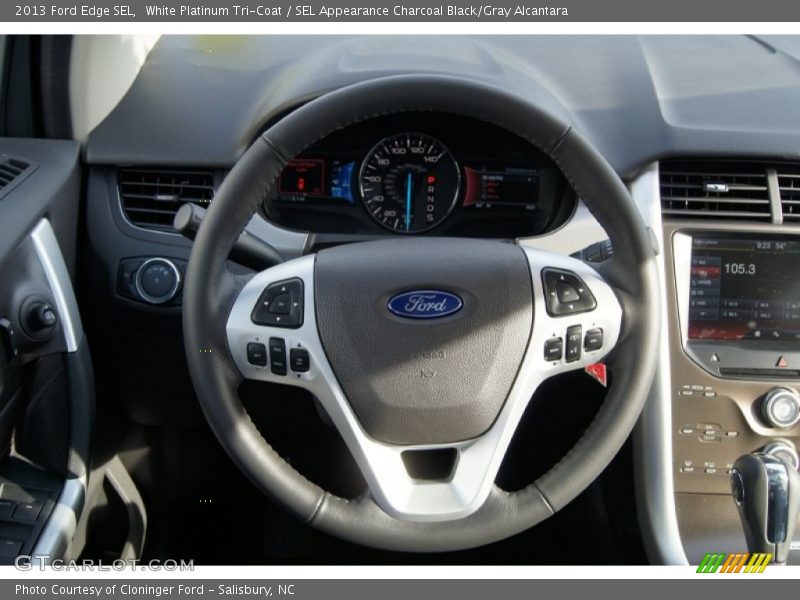 White Platinum Tri-Coat / SEL Appearance Charcoal Black/Gray Alcantara 2013 Ford Edge SEL