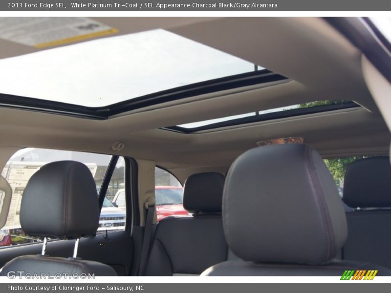 White Platinum Tri-Coat / SEL Appearance Charcoal Black/Gray Alcantara 2013 Ford Edge SEL