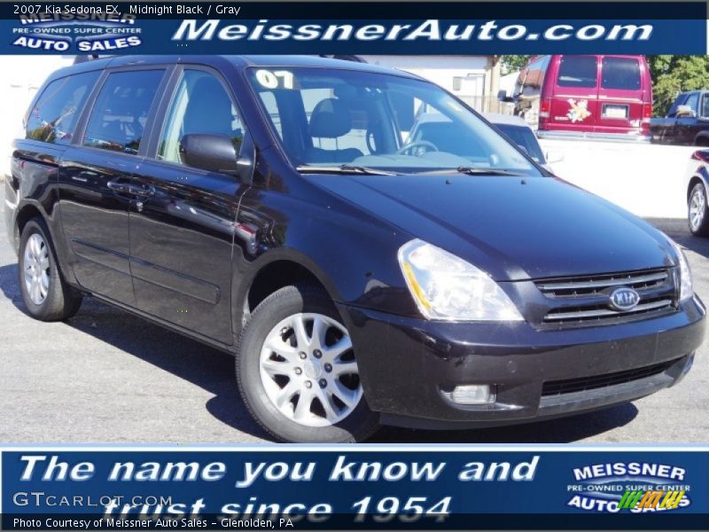 Midnight Black / Gray 2007 Kia Sedona EX