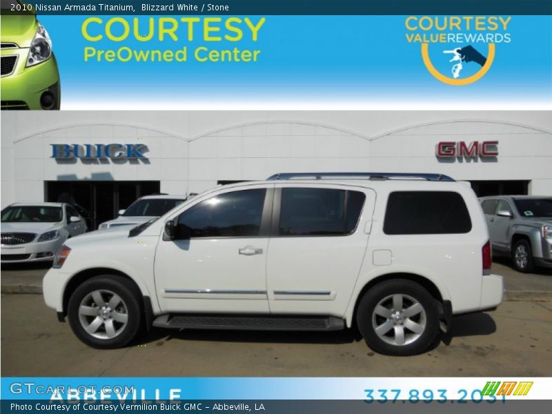 Blizzard White / Stone 2010 Nissan Armada Titanium