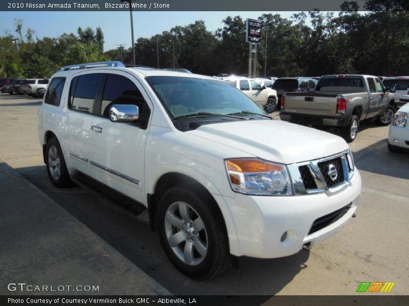 Blizzard White / Stone 2010 Nissan Armada Titanium
