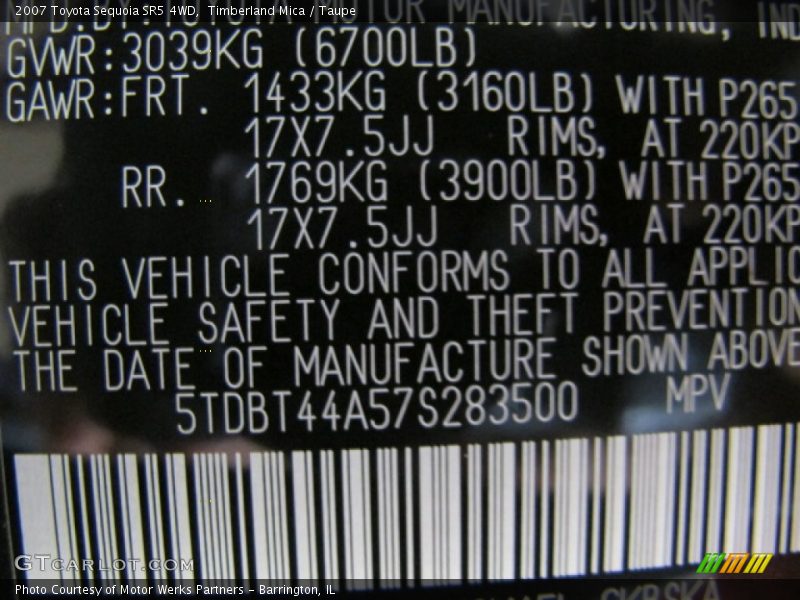 Timberland Mica / Taupe 2007 Toyota Sequoia SR5 4WD