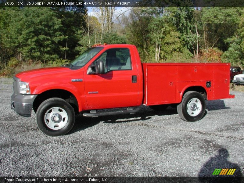 Red / Medium Flint 2005 Ford F350 Super Duty XL Regular Cab 4x4 Utility
